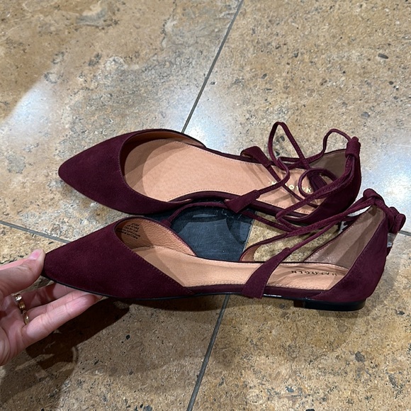 Brand new Halogen suede lace up flats! Pretty maroon color - Picture 2 of 2